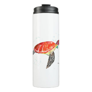 Termo Pintura de acuarela de tortuga marina