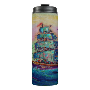 Termo Pintura de arte Color de la barca del aceite afort