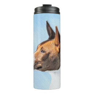 Termo Pintura de Basenji - Arte original muy bonito