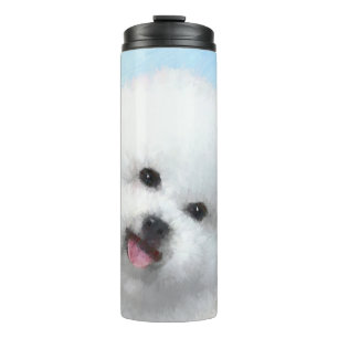 Termo Pintura de Bichon Frise - Arte de Perro Original.