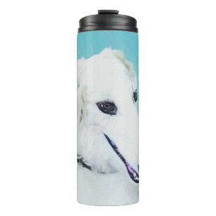 Termo Pintura de Borzoi (blanco) - Arte de perro origina