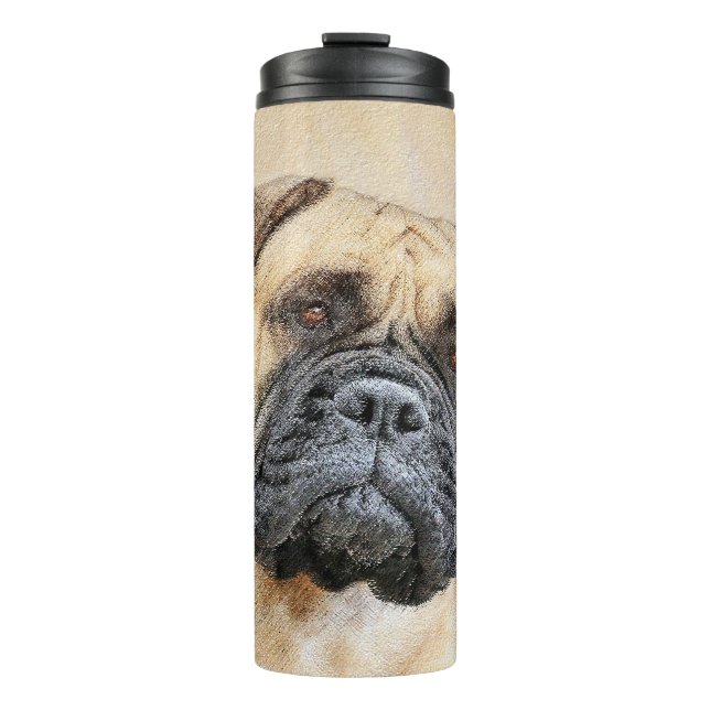 Termo Pintura de Bullmastiff - Arte de Perro Original. (Anverso)