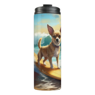 Termo Pintura de Chihuahua Beach Surfing
