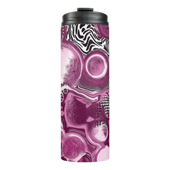 Termo Pintura de color rosa, magenta y fluido negro (Anverso)