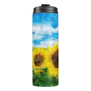 Termo Pintura de girasoles