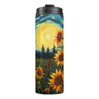 Termo Pintura de girasoles de Van Gogh