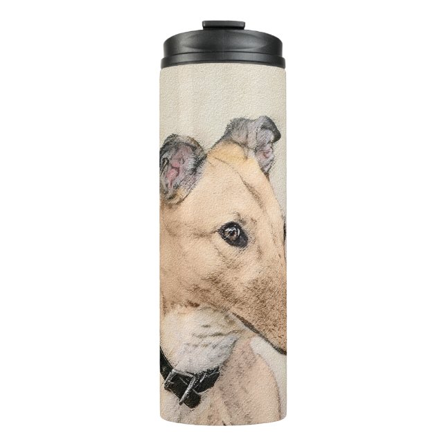 Termo Pintura de Greyhound - Arte de perros original muy (Anverso)