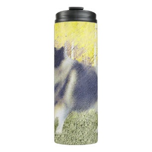 Termo Pintura de Keeshond Aspen - Arte Perro Original Cu