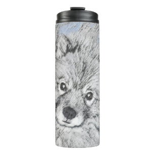 Termo Pintura de Keeshond Beth - Arte de Perro Original.