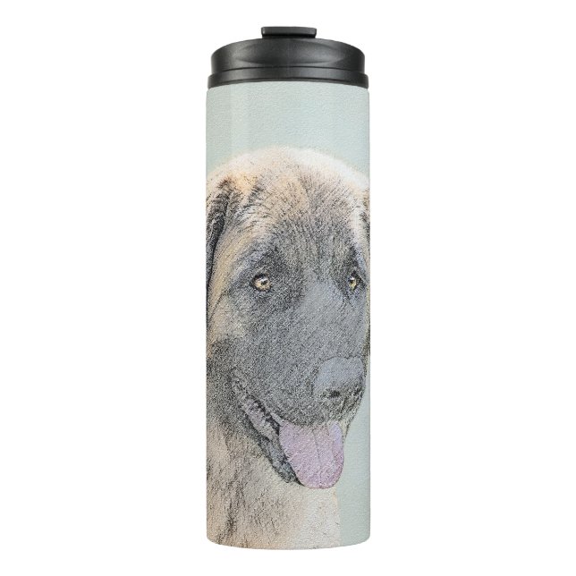 Termo Pintura de Leonberger - Arte de Perro Original. (Anverso)