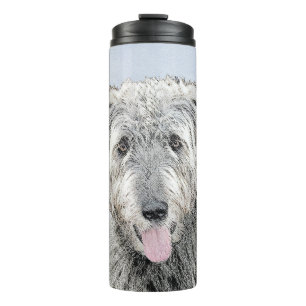 Termo Pintura de lobo irlandesa - Arte de perro original