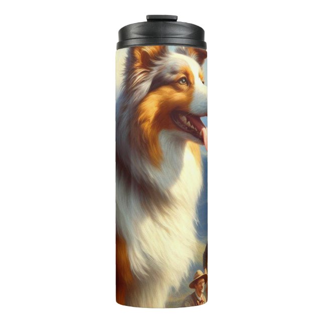 Termo Pintura de pastor australiano vintage (Anverso)