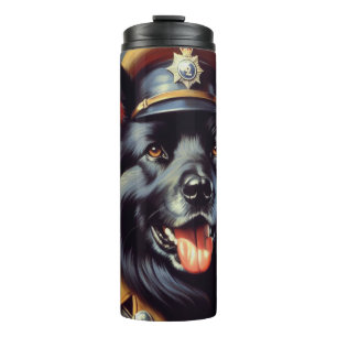 Termo Pintura de pastor negro alemán