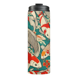 Termo Pintura de patrón japonés de pescado Koi