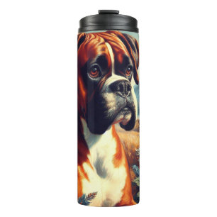 Termo Pintura de perro de Boxer de época