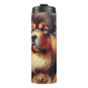 Termo Pintura de perro de mastiff tibetano vintage