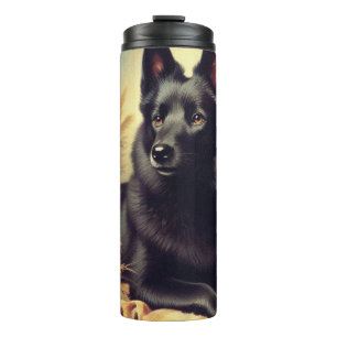 Termo Pintura de perro de Schipperke vintage