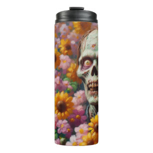Termo Pintura de petróleo de zombies en Halloween, campo