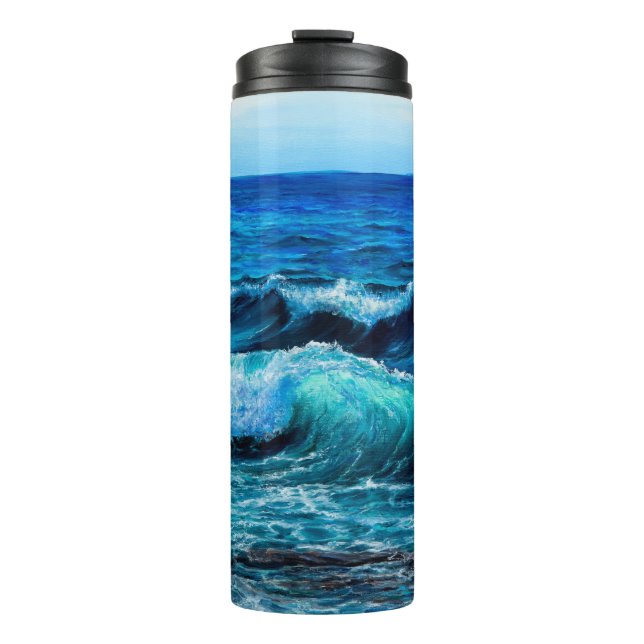 Termo Pintura de petróleo que muestra olas en el océano  (Anverso)