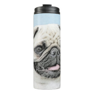 Termo Pintura de pug - Arte de perro original lindo