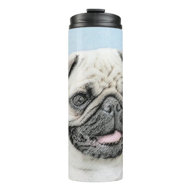 Termo Pintura de pug - Arte de perro original lindo (Anverso)