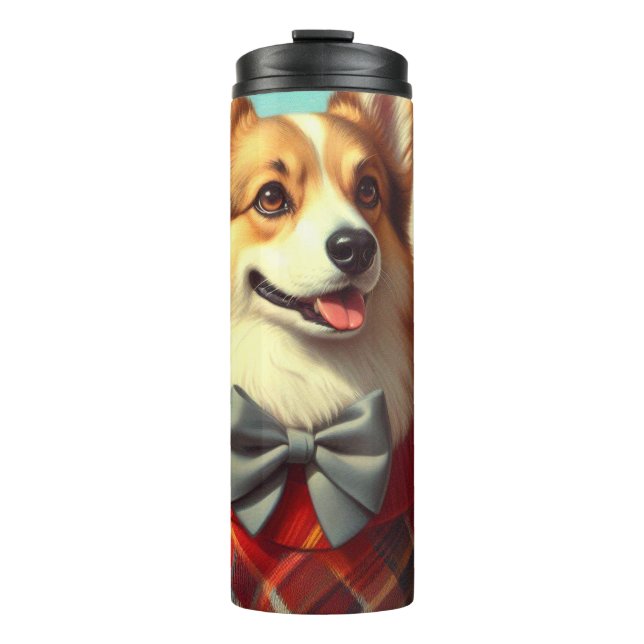 Termo Pintura de retro galés Corgi Cardigan (Anverso)