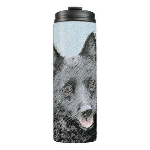 Termo Pintura de Schipperke - Arte Perro Original Cuto
