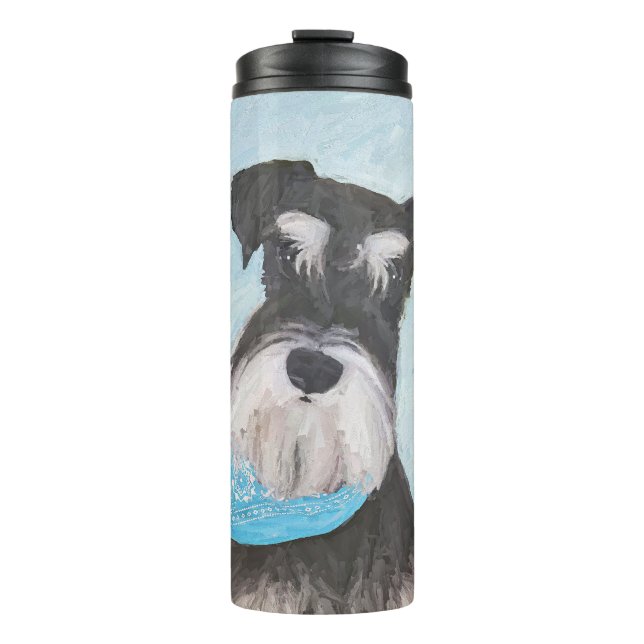 Termo Pintura de Schnauzer (Miniatura) - Perro Original  (Anverso)