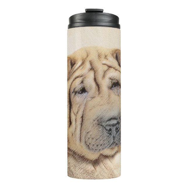 Termo Pintura de Shar Pei - Arte Perro Original Cuto (Anverso)