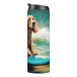 Termo Pintura de surf Cocker Spaniel Beach