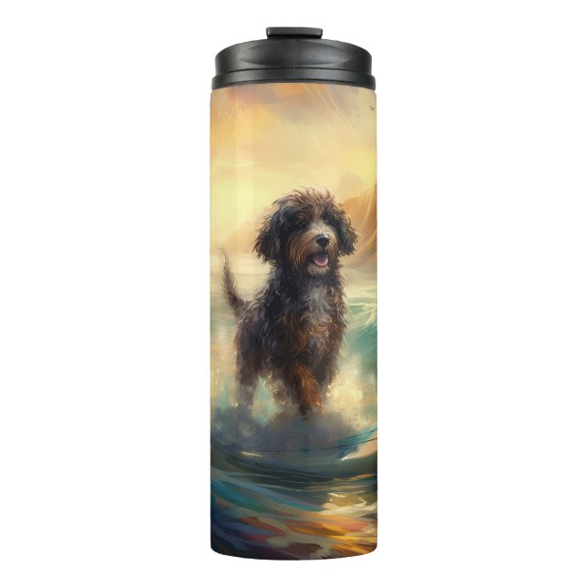 Termo Pintura de surf de Bernedoodle Beach (Anverso)
