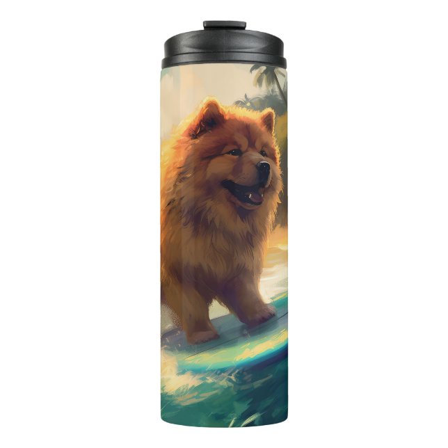Termo Pintura de surf en la playa de Chow Chow (Anverso)