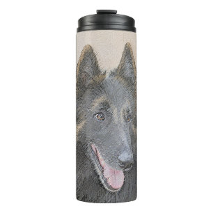 Termo Pintura de Tervuren belga - Arte de perro original
