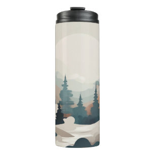 Termo Pintura del paisaje forestal de Boho