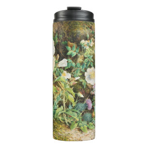 Termo Pintura floral de petunias vintage bonitas