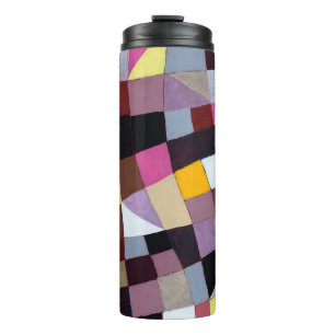 Termo Pintura irregular de la rejilla, con violetas y as