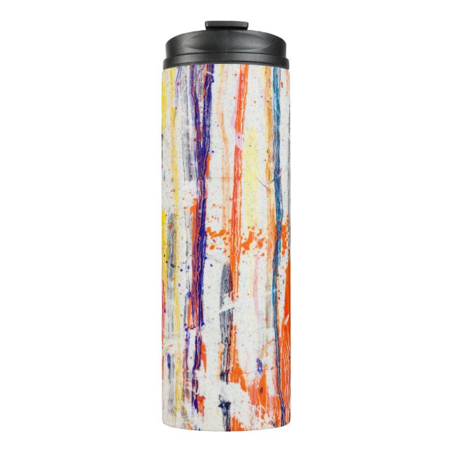 Termo Pintura salpicada sobre fondo blanco, arte, fino (Anverso)