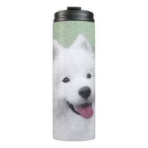 Termo Pintura Samoyed - Arte Perro Original Cuto