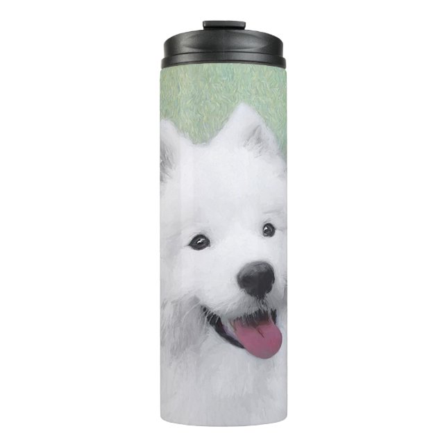 Termo Pintura Samoyed - Arte Perro Original Cuto (Anverso)