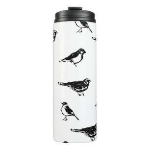 Termo Pinza de pinza de tinta pájaro vintage sin soldadu