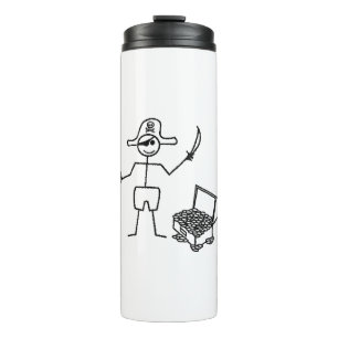 Termo Pirata Stickman con el tesoro del pecho