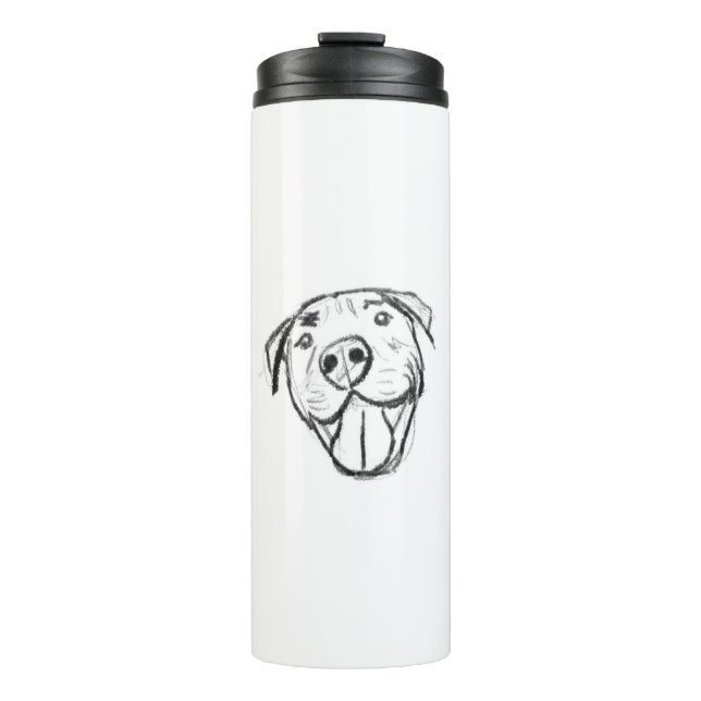 Termo pit bull sonriente digital dibujado a mano (Anverso)
