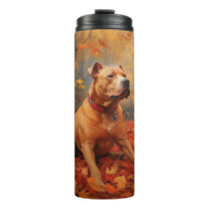 Termo Pitbull en otoño se inspira en las hojas