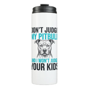 Termo Pitbull Frase Divertida Grabado Vintage Diseño de