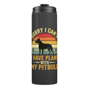 Termo Pitbull Planea Vintage Atardecer Amante de los Per