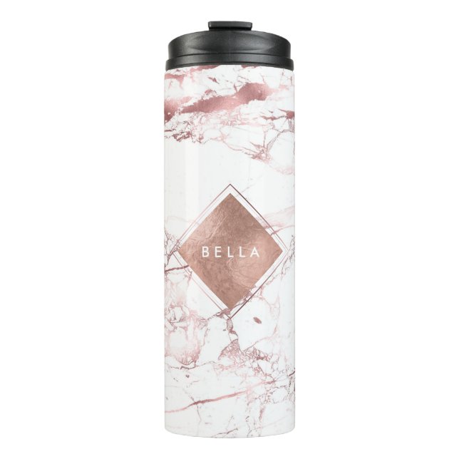 Termo PixDezines BLANCO MARBLE FAUX ROSE GOLD VEINS (Anverso)