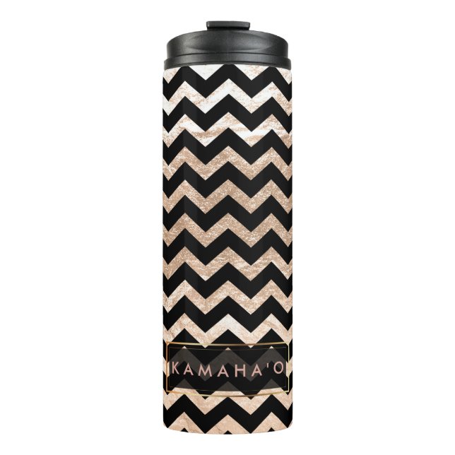 Termo PixDezines Chevron/Faux Metallic Rosa Gold (Anverso)