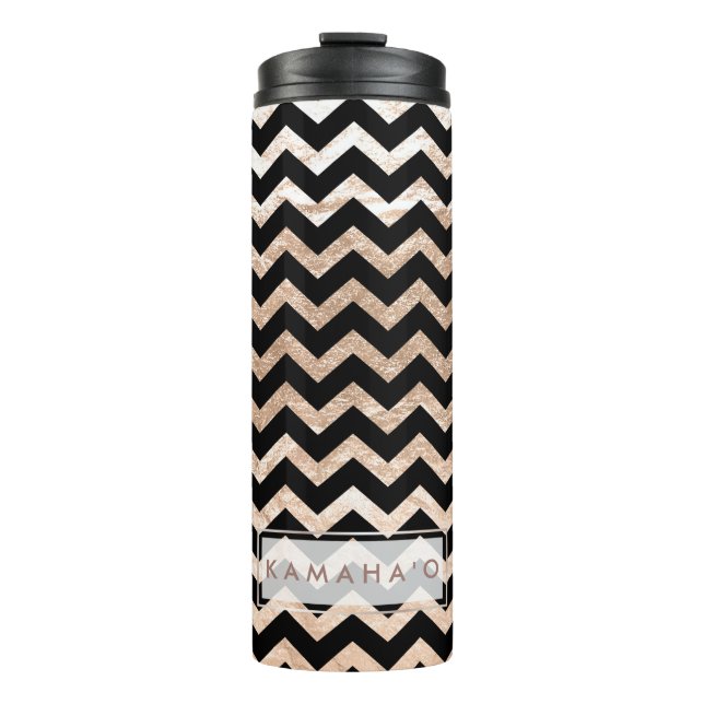 Termo PixDezines Chevron/Faux Metallic Rosa Gold (Anverso)