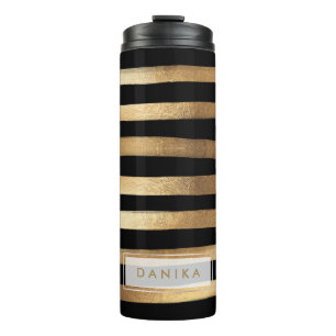 Termo PixDezines Faux Metallic/Gold Stripes