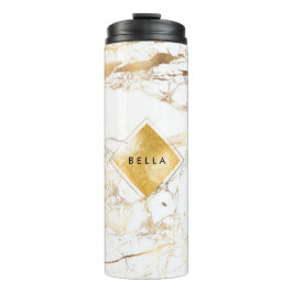 Termo PixDezines MÁRMOL BLANCO VENAS DE ORO FALSAS